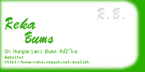 reka bums business card